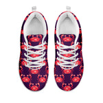 Cute Crab Pattern Print White Sneakers