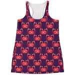 Cute Crab Pattern Print Women's Racerback Tank Top