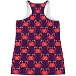 Cute Crab Pattern Print Women's Racerback Tank Top