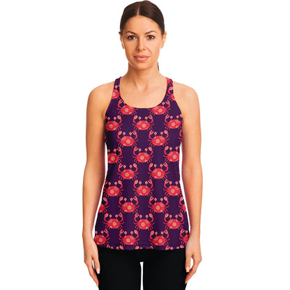 Cute Crab Pattern Print Women's Racerback Tank Top