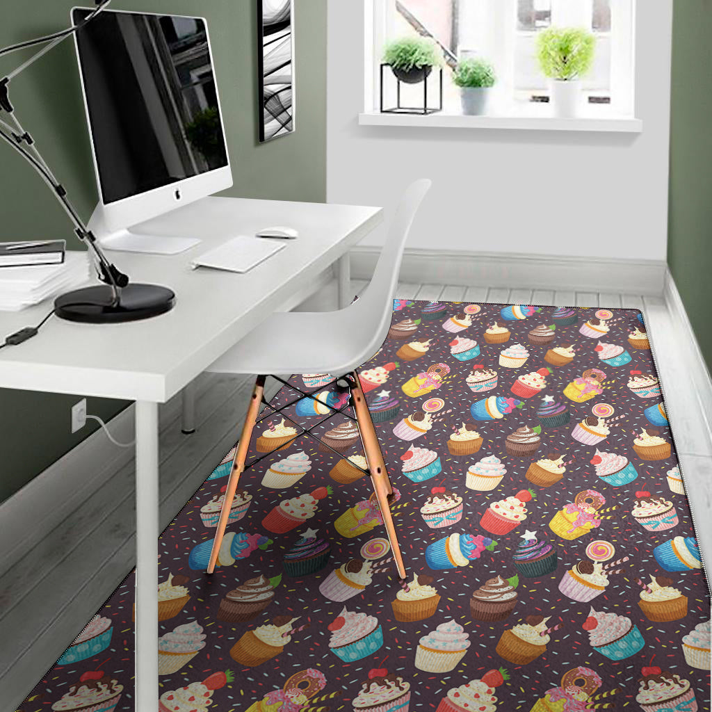 Cute Cupcake Pattern Print Area Rug