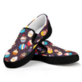 Cute Cupcake Pattern Print Black Slip On Sneakers