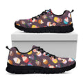 Cute Cupcake Pattern Print Black Running Shoes