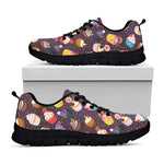 Cute Cupcake Pattern Print Black Sneakers