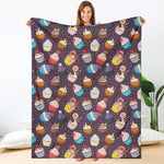 Cute Cupcake Pattern Print Blanket