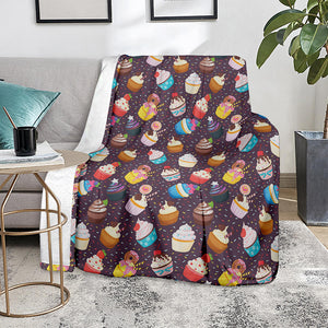 Cute Cupcake Pattern Print Blanket