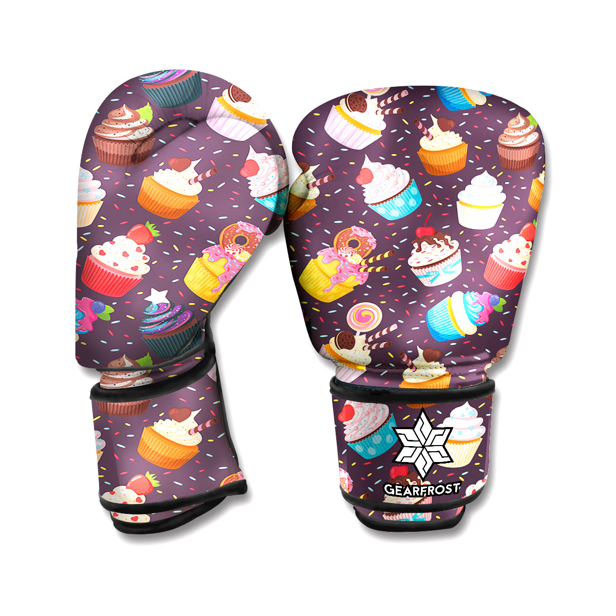 Cute Cupcake Pattern Print Boxing Gloves