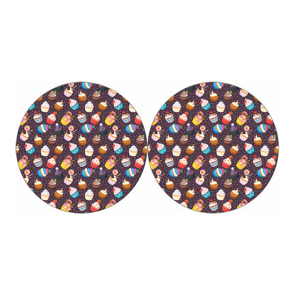 Cute Cupcake Pattern Print Car Coasters
