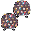 Cute Cupcake Pattern Print Car Headrest Covers