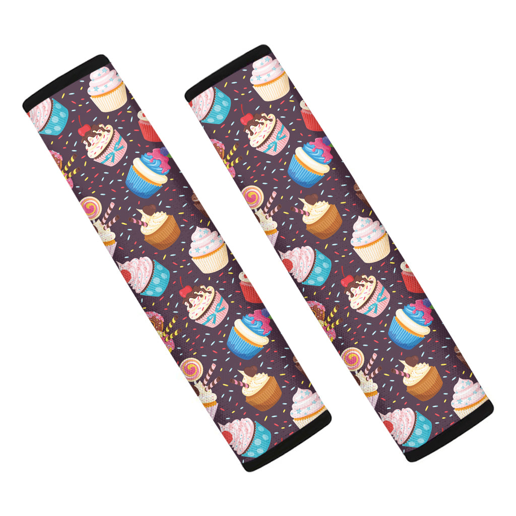 Cute Cupcake Pattern Print Car Seat Belt Covers