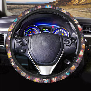 Cute Cupcake Pattern Print Car Steering Wheel Cover