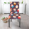 Cute Cupcake Pattern Print Dining Chair Slipcover