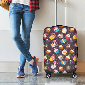 Cute Cupcake Pattern Print Luggage Cover