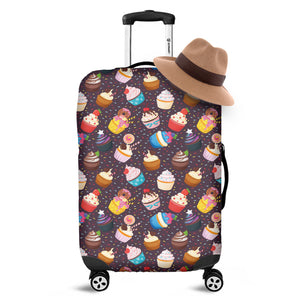 Cute Cupcake Pattern Print Luggage Cover