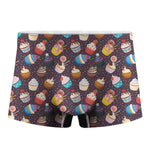 Cute Cupcake Pattern Print Men's Boxer Briefs