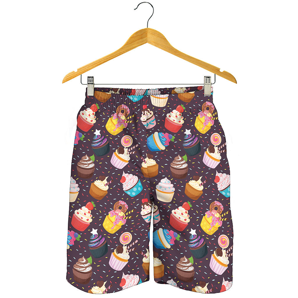 Cute Cupcake Pattern Print Men's Shorts