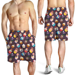 Cute Cupcake Pattern Print Men's Shorts