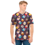 Cute Cupcake Pattern Print Men's T-Shirt