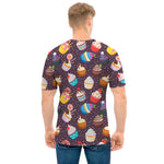 Cute Cupcake Pattern Print Men's T-Shirt