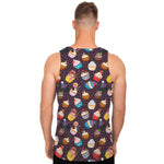 Cute Cupcake Pattern Print Men's Tank Top