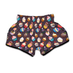 Cute Cupcake Pattern Print Muay Thai Boxing Shorts