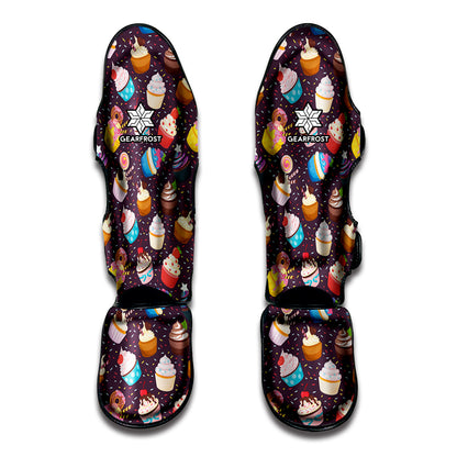 Cute Cupcake Pattern Print Muay Thai Shin Guard