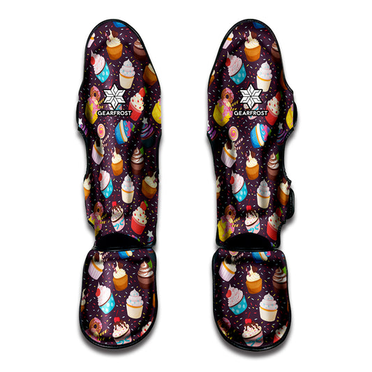 Cute Cupcake Pattern Print Muay Thai Shin Guard
