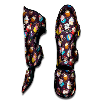 Cute Cupcake Pattern Print Muay Thai Shin Guard