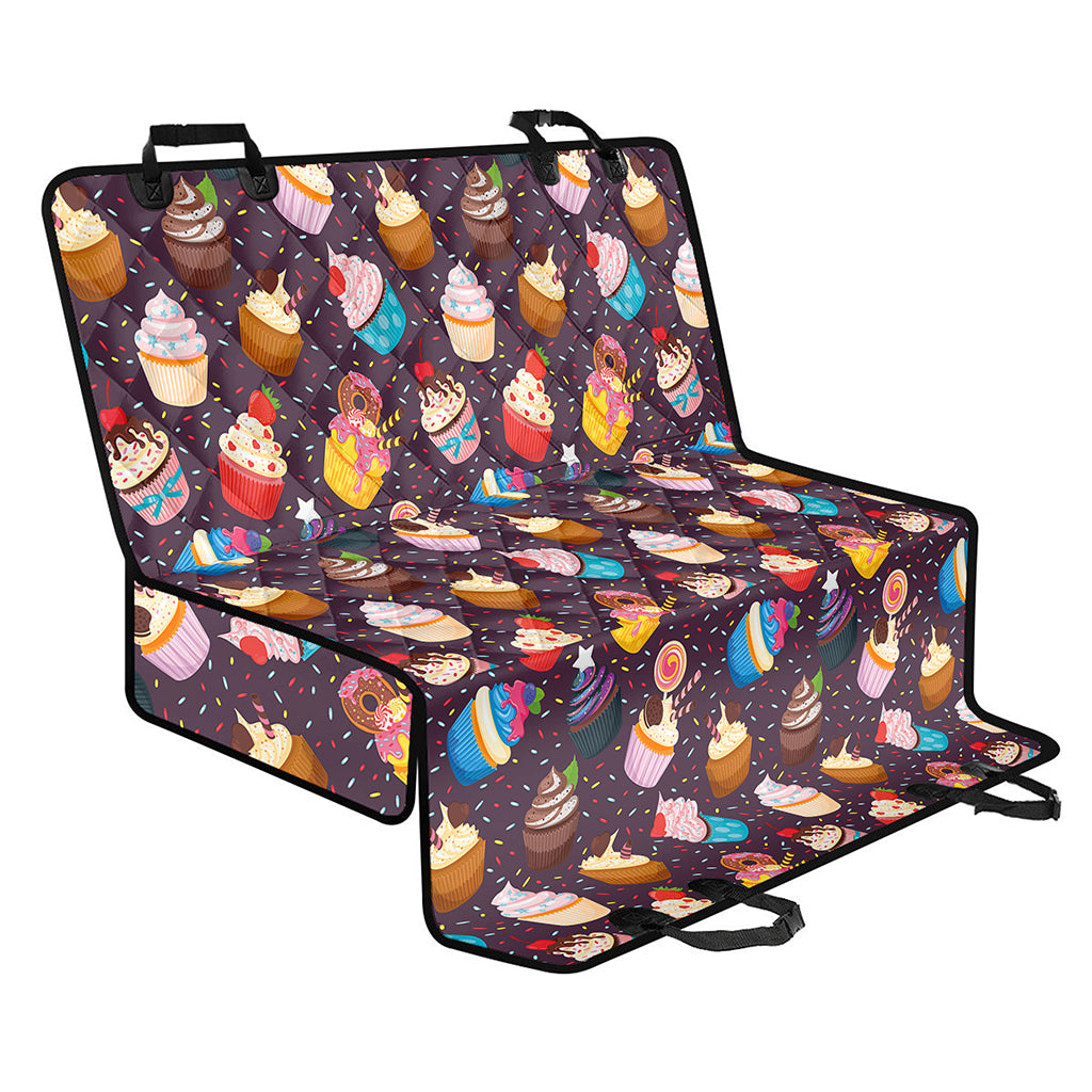 Cute Cupcake Pattern Print Pet Car Back Seat Cover