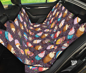 Cute Cupcake Pattern Print Pet Car Back Seat Cover