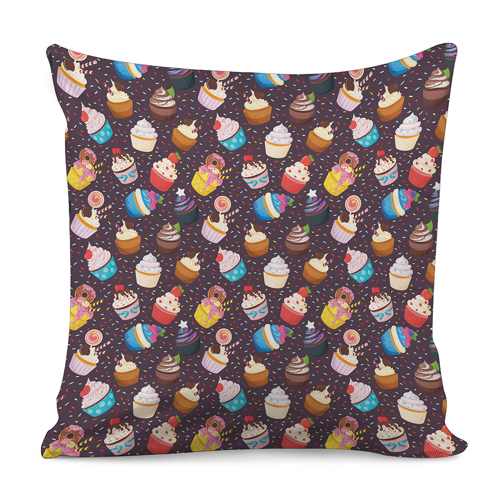 Cute Cupcake Pattern Print Pillow Cover