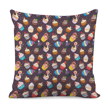 Cute Cupcake Pattern Print Pillow Cover