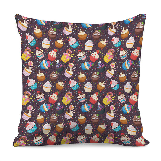 Cute Cupcake Pattern Print Pillow Cover