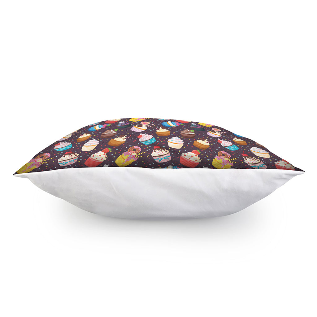 Cute Cupcake Pattern Print Pillow Cover