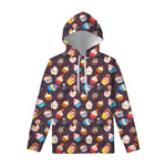 Cute Cupcake Pattern Print Pullover Hoodie