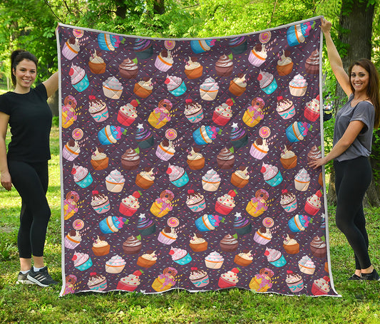 Cute Cupcake Pattern Print Quilt