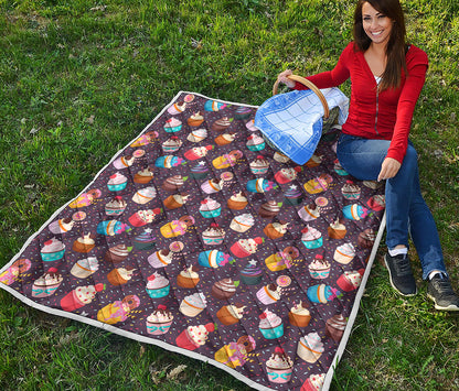 Cute Cupcake Pattern Print Quilt