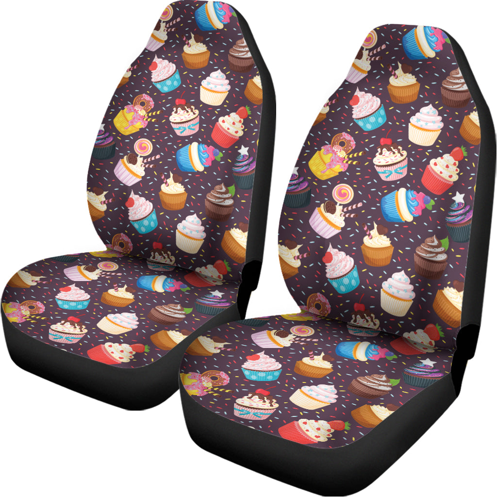 Cute Cupcake Pattern Print Universal Fit Car Seat Covers