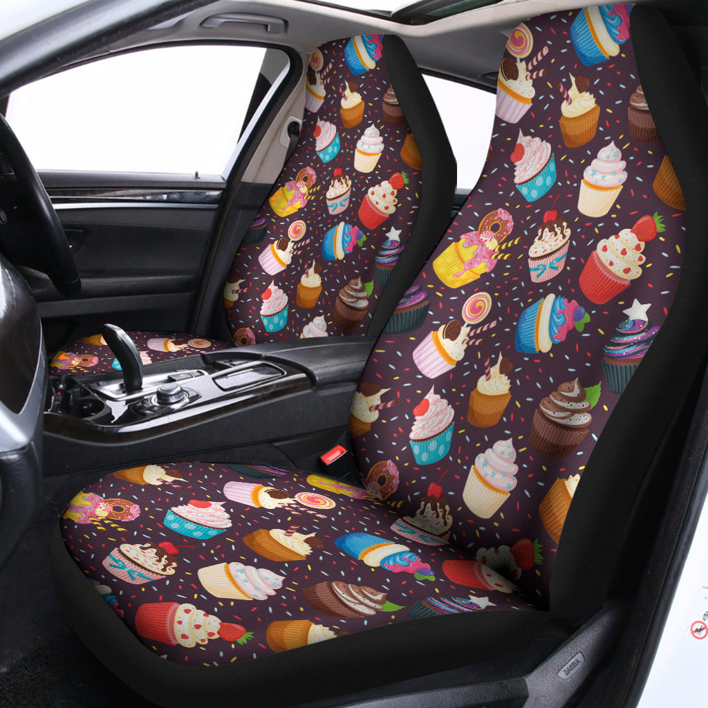 Cute Cupcake Pattern Print Universal Fit Car Seat Covers