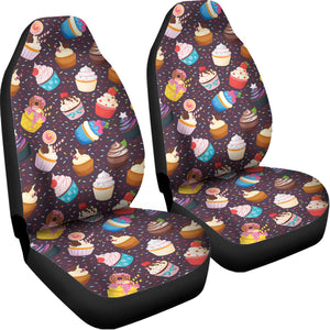 Cute Cupcake Pattern Print Universal Fit Car Seat Covers