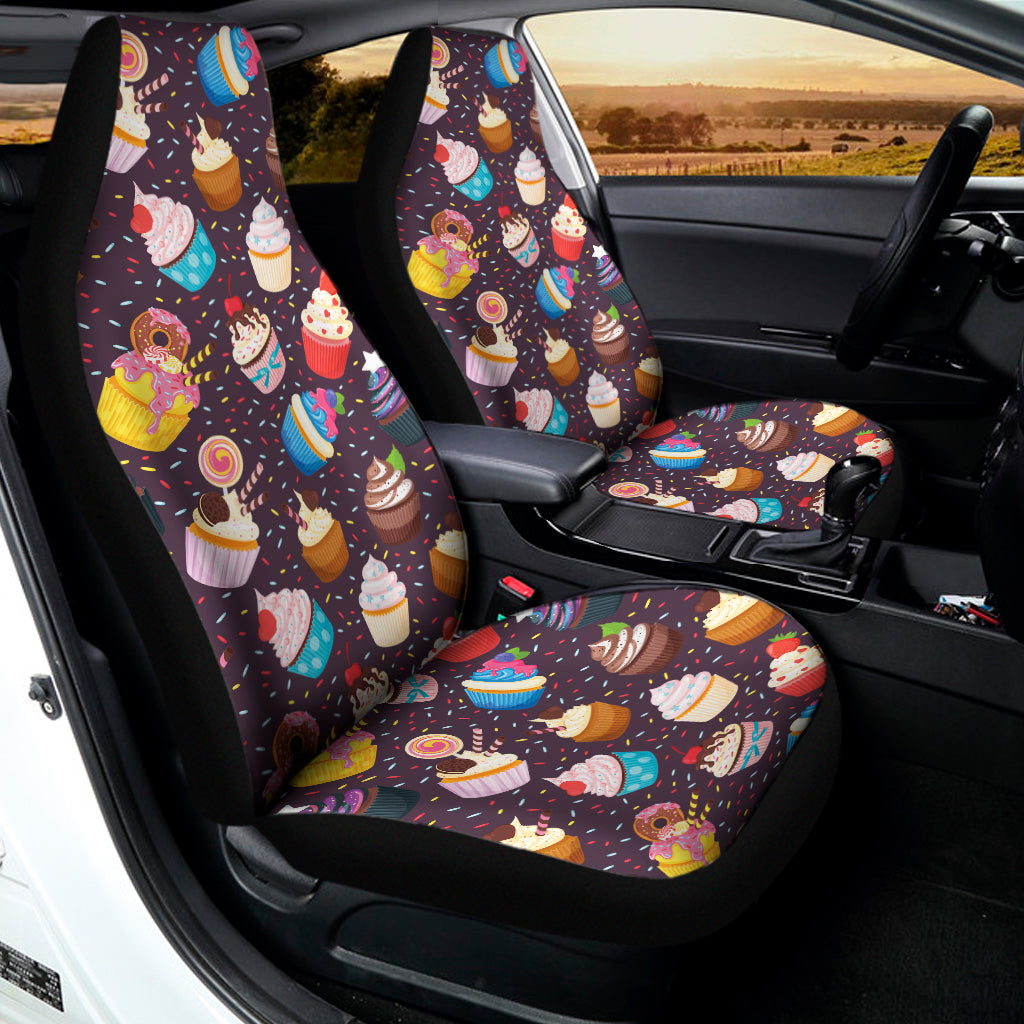 Cute Cupcake Pattern Print Universal Fit Car Seat Covers