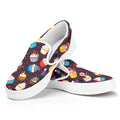 Cute Cupcake Pattern Print White Slip On Sneakers
