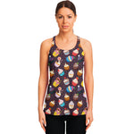 Cute Cupcake Pattern Print Women's Racerback Tank Top