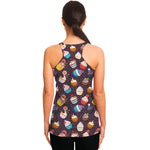 Cute Cupcake Pattern Print Women's Racerback Tank Top