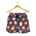 Cute Cupcake Pattern Print Women's Shorts