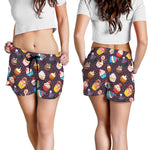 Cute Cupcake Pattern Print Women's Shorts