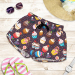 Cute Cupcake Pattern Print Women's Shorts