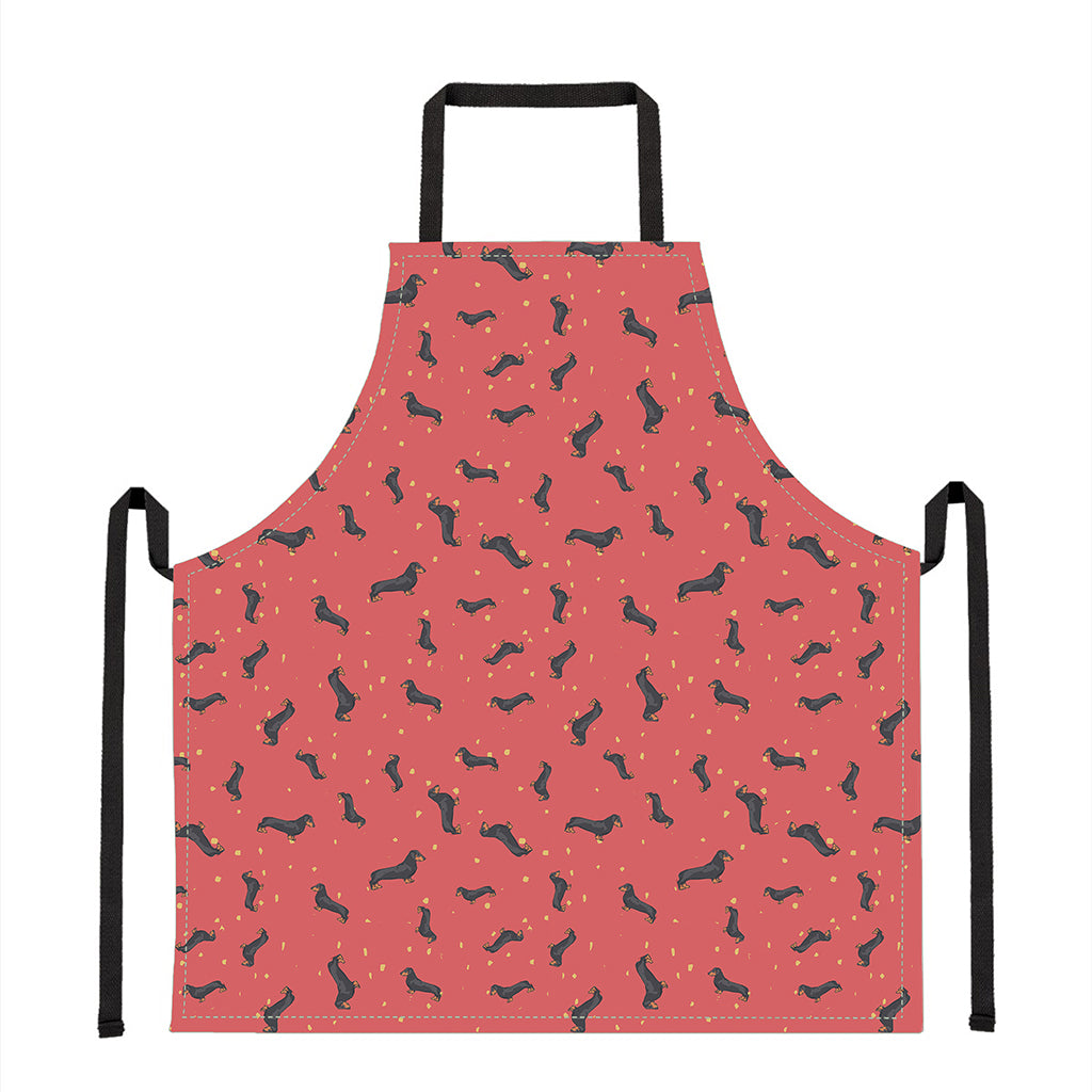 Cute Dachshund Pattern Print Apron