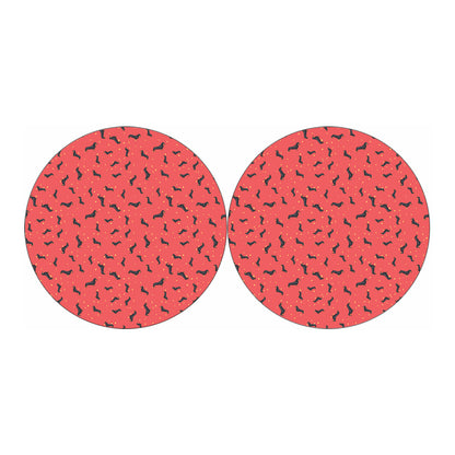 Cute Dachshund Pattern Print Car Coasters