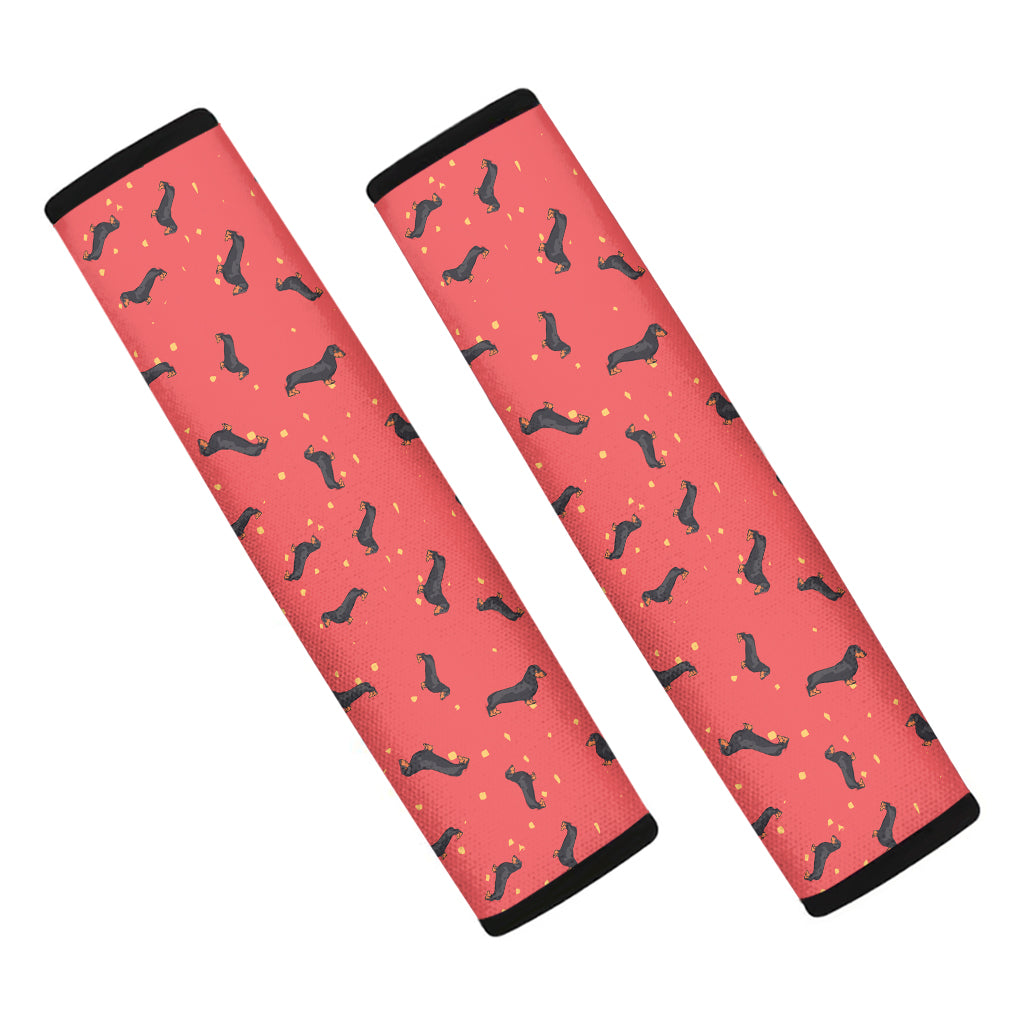 Cute Dachshund Pattern Print Car Seat Belt Covers